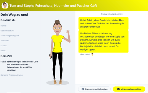 Anmelde Icon Verlinkung auf Anmelde Seite