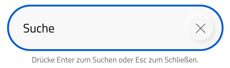 Der Suche-Button auf der Website